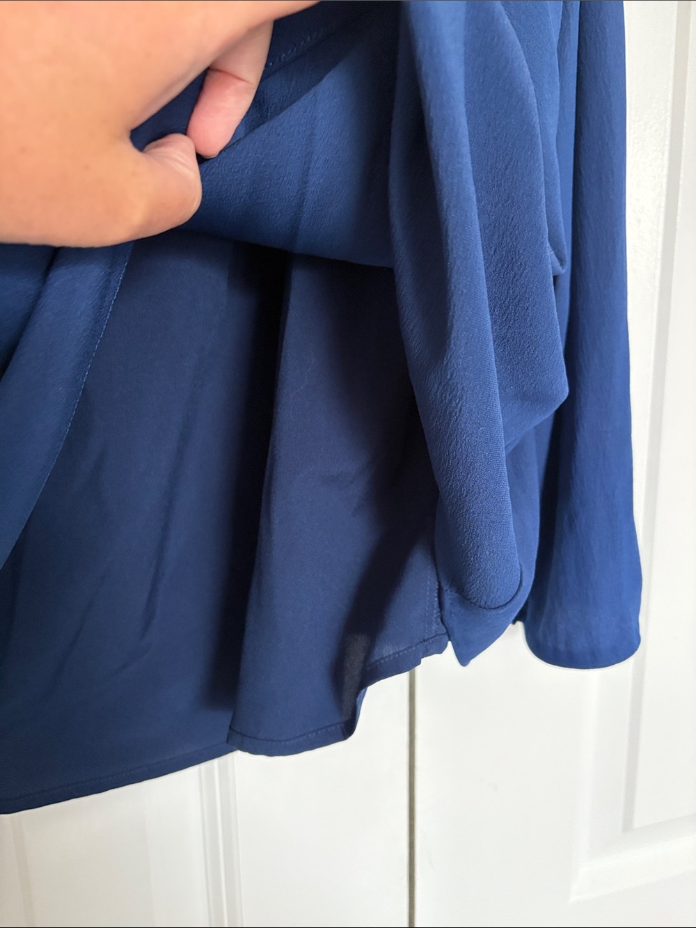 MM Lafleur Cowl Neck Long Sleeve Blouse in Royal Blue - Size 1X - Picture 5 of 6